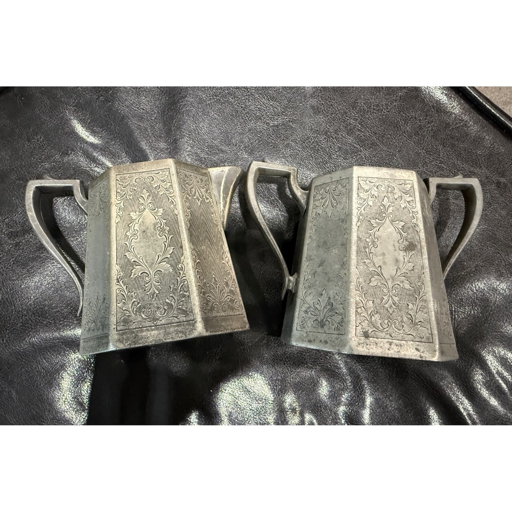 HOMAN MFG CO Antique Quadruple Plate Coffee Tea Set 2 Piece Victorian Ornate